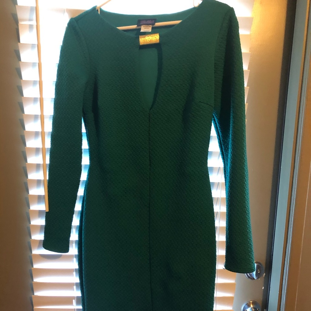 EMERALD GREEN midi dress